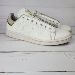 Adidas Stan Smith white marble gold metallic womens 8.5